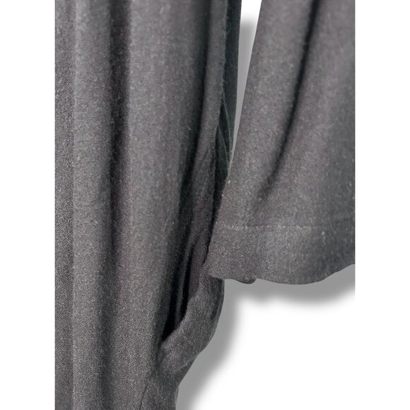 Black Crane Black Cocoon Pleat Back Maxi Dress Pockets lagenlook witchy goth - Picture 8 of 12